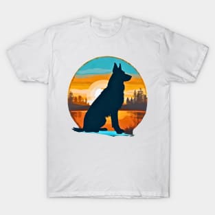 German Shepherd Vintage Sunset T-Shirt